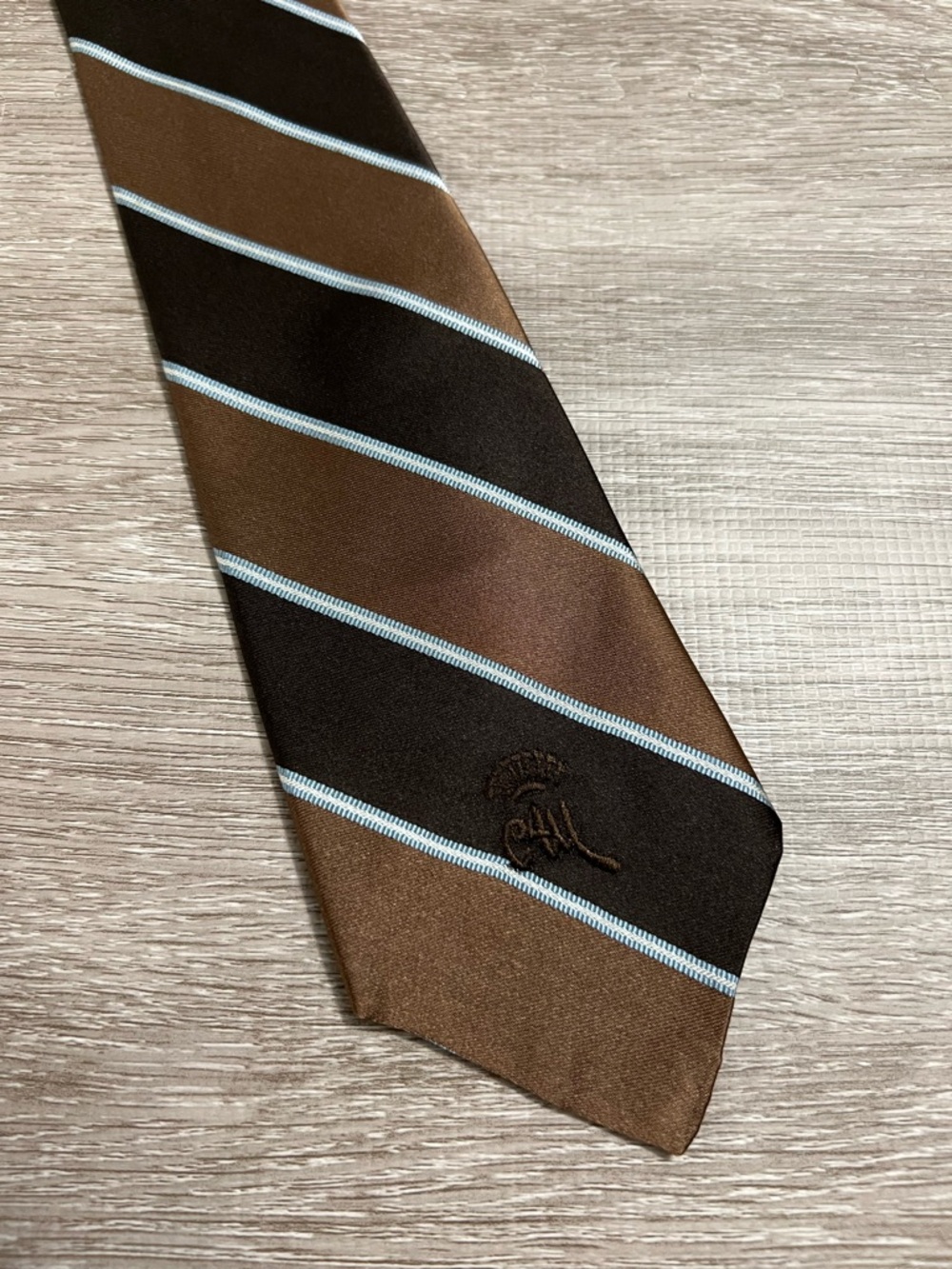Countess Mara Brown Striped Men's Neck Tie Sistine Satin